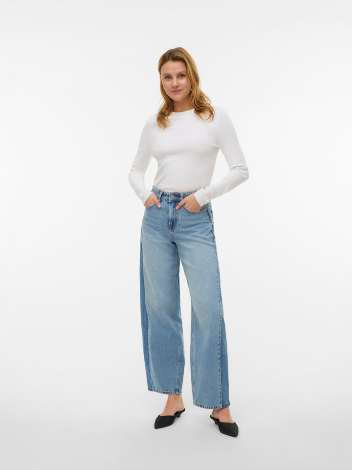 VERO MODA VMZELDA HR BAREEL JEANS – dames loose fit - Blue Denim - L32