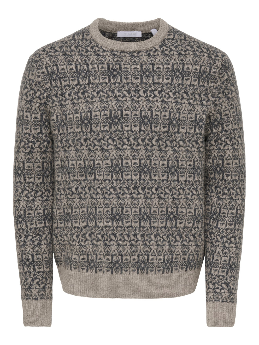 ONLY & SONS 22039416 sage trui bruin dessin – heren