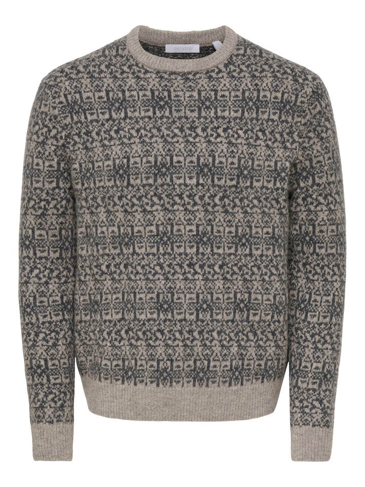 ONLY &amp; SONS 22039416 sage trui bruin dessin – heren