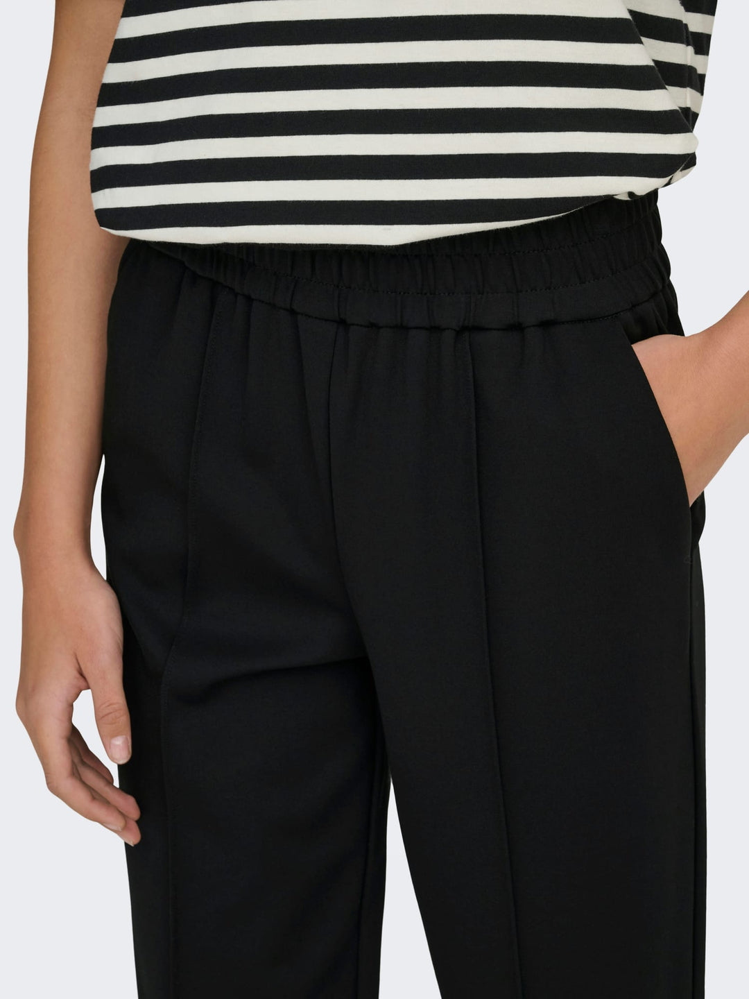 Only ONLPOPTRASH-SUKI MW Pant zwart – dames lange broek - L34