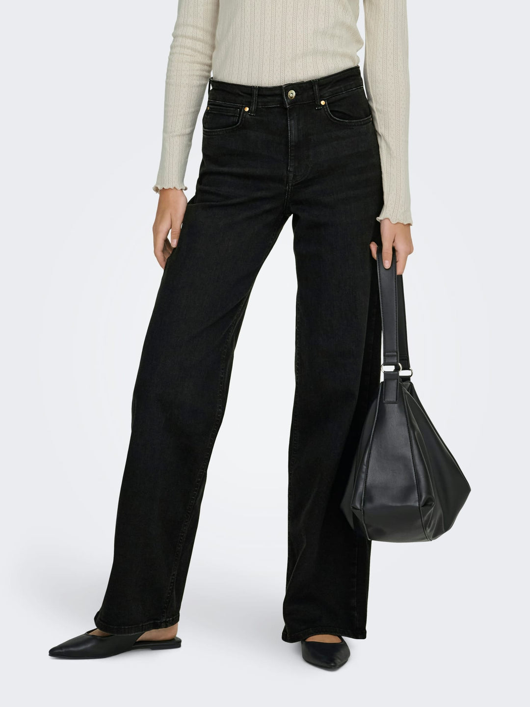 Only Madison jeans loose fit zwart denim – dames - Black Denim - L32