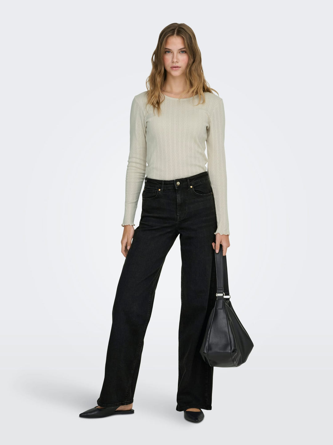Only Madison jeans loose fit zwart denim – dames - Black Denim - L32