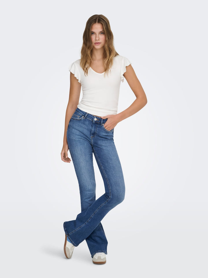 Only flared jeans blauw denim – dames - Blue Denim - L34