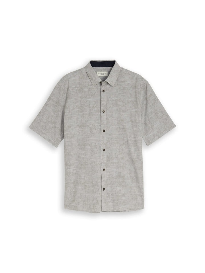 Tom Tailor 1049592 overhemd k/m heren groen dessin