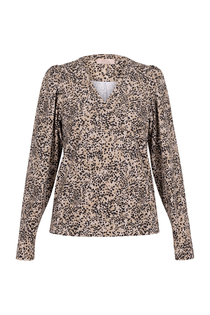Studio Anneloes Valdis animal top – dames top bruin dessin
