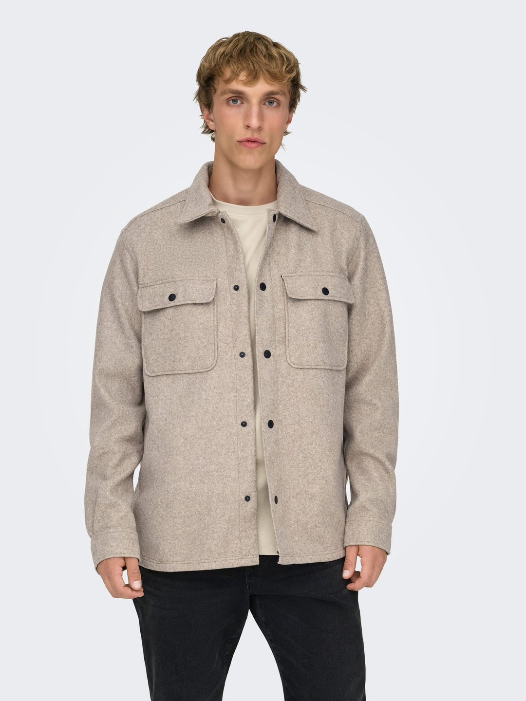 ONLY & SONS overhemd licht bruin – heren