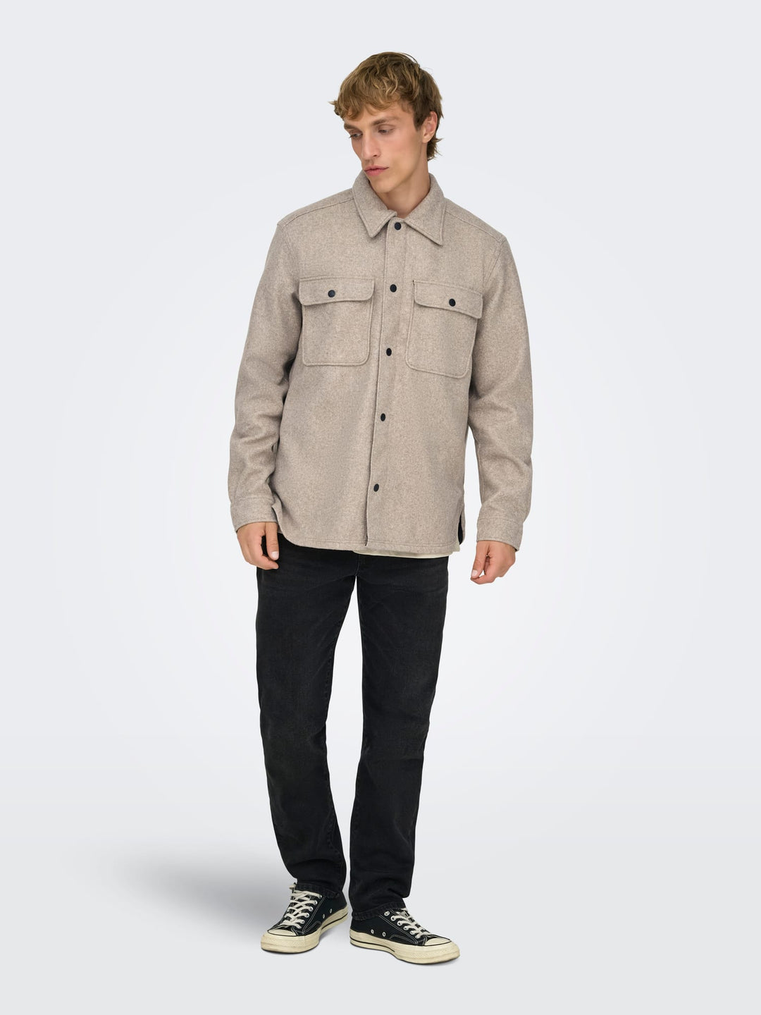 ONLY & SONS overhemd licht bruin – heren