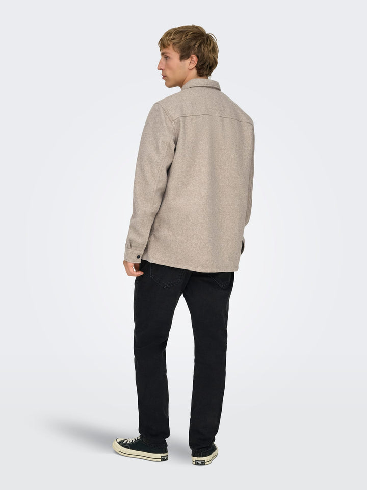 ONLY & SONS overhemd licht bruin – heren