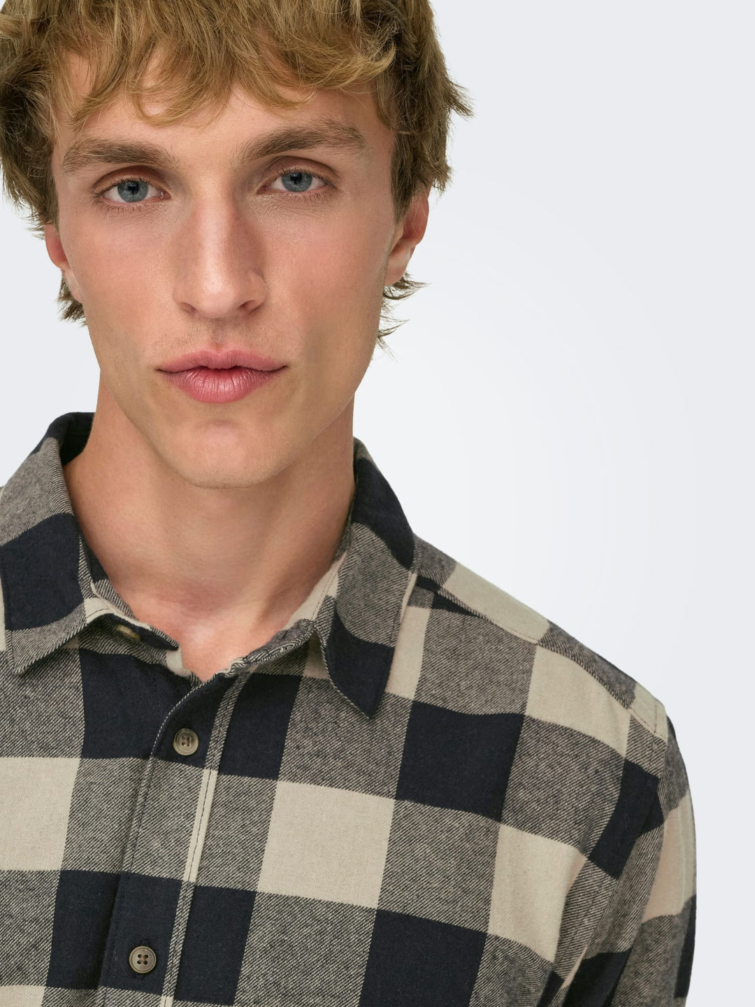 ONLY & SONS Gudmund overhemd l/m zand dessin – heren