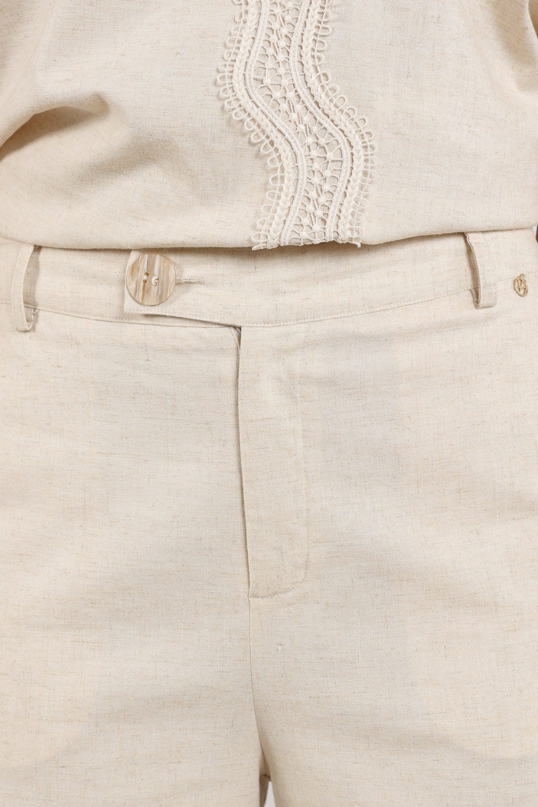 Nukus Eline lange broek dames - beige
