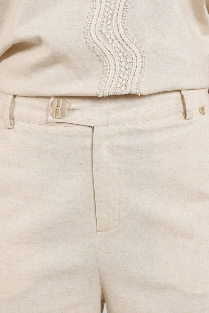 Nukus Eline lange broek dames - beige