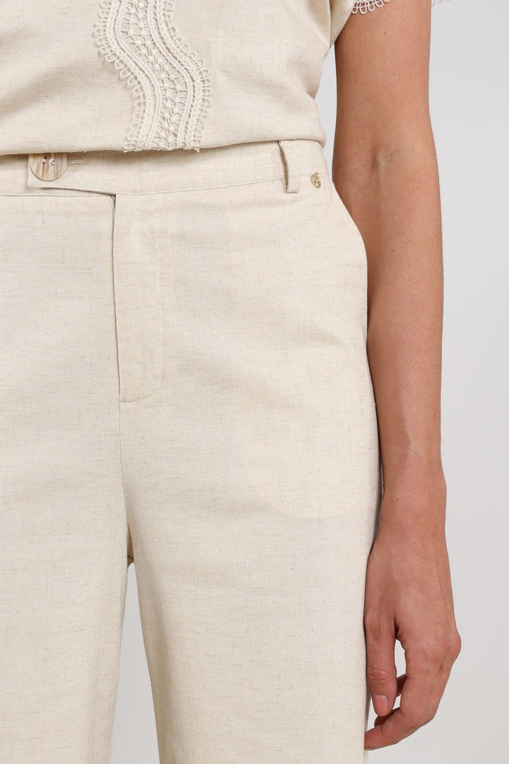 Nukus Eline lange broek dames - beige