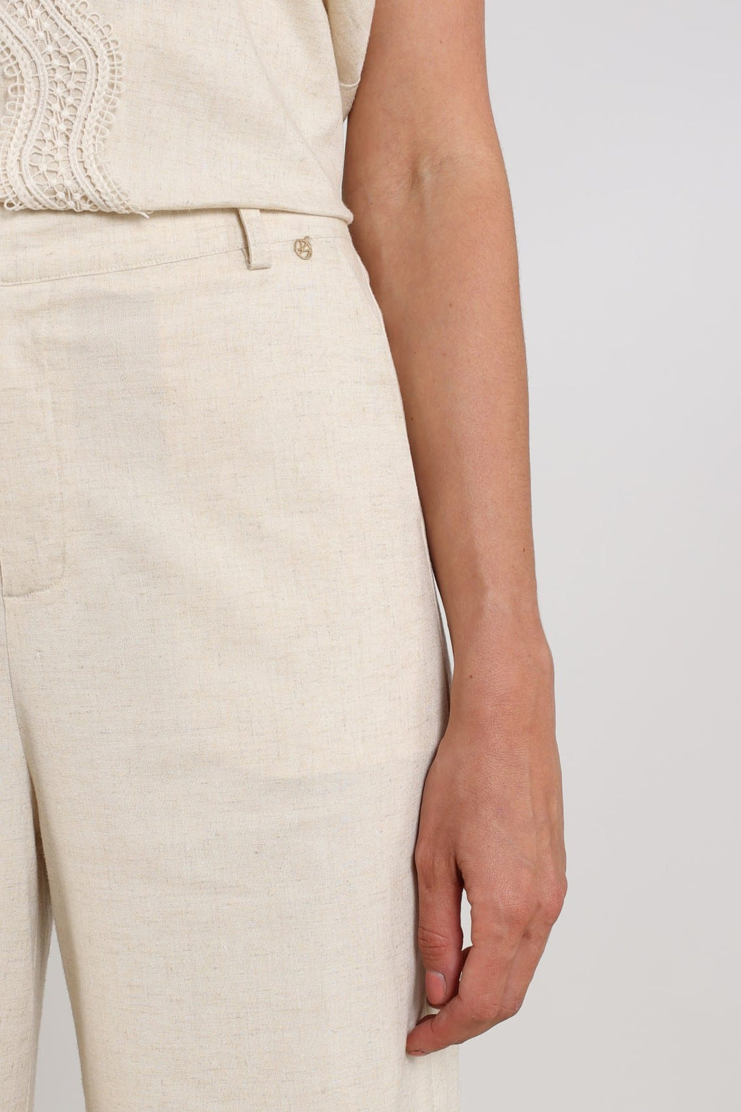 Nukus Eline lange broek dames - beige