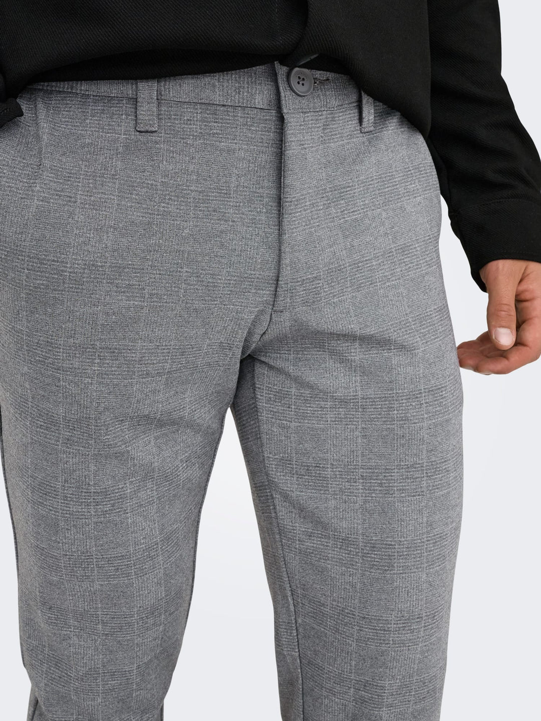 ONLY & SONS ONSMARK SLIM CHECK PANTS – heren - Grijs Dessin - L34