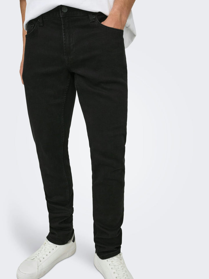 ONLY & SONS Loom slim fit jeans zwart – heren - Black Denim - L34