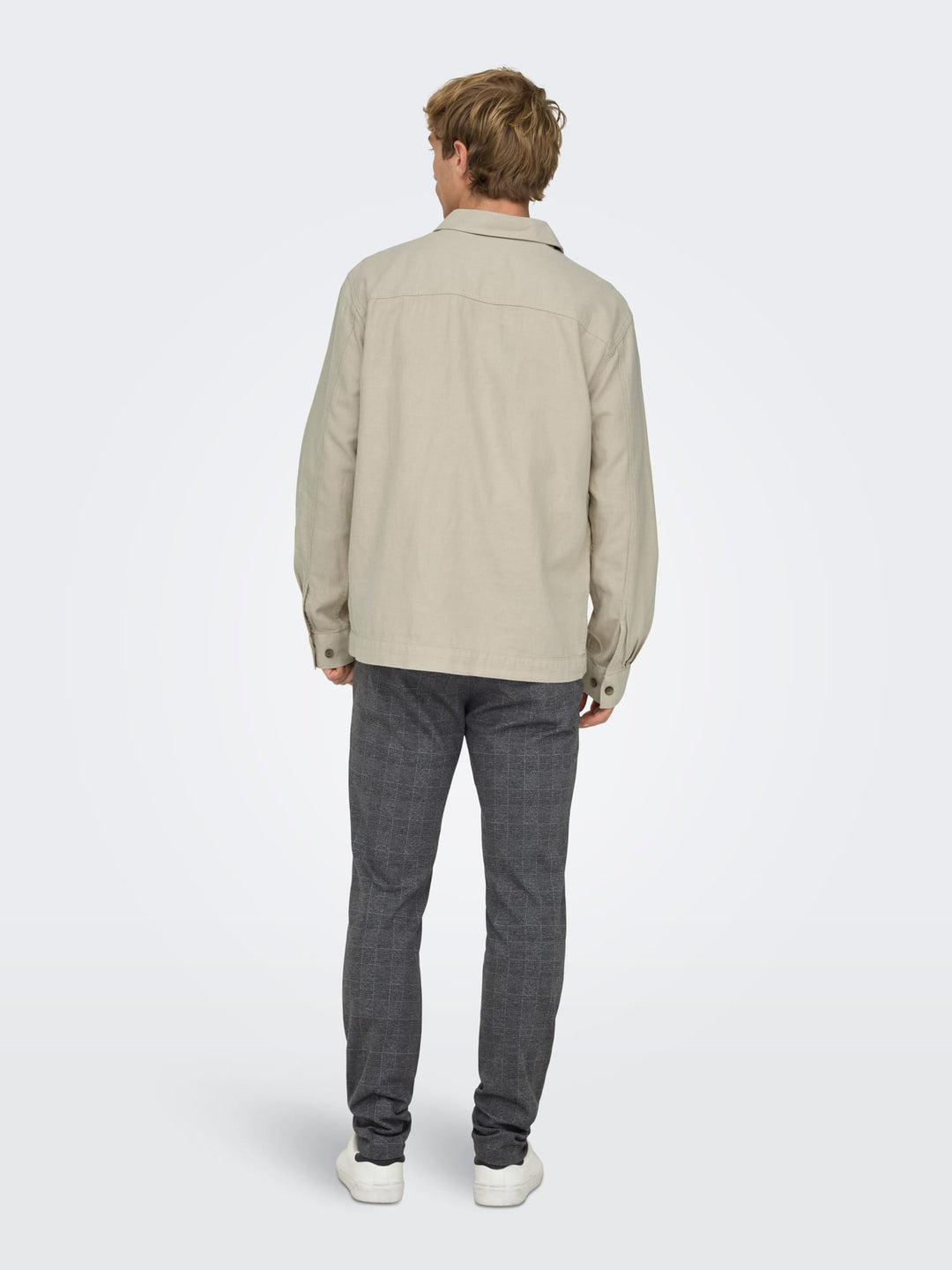 ONLY & SONS ONSMARK SLIM CHECK PANTS – heren lange broek - Zwart Dessin - L34