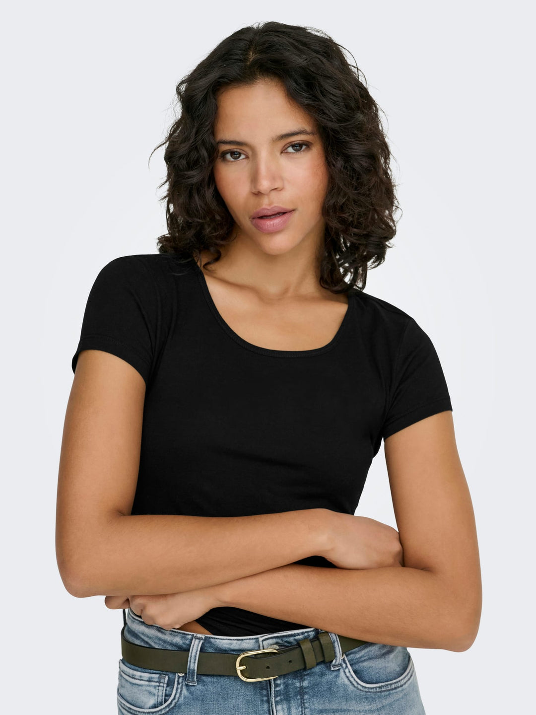 Only ONLLIVE LOVE T-shirt zwart – dames