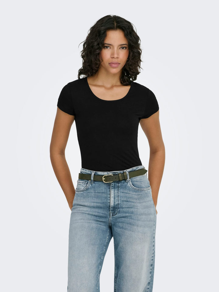 Only ONLLIVE LOVE T-shirt zwart – dames