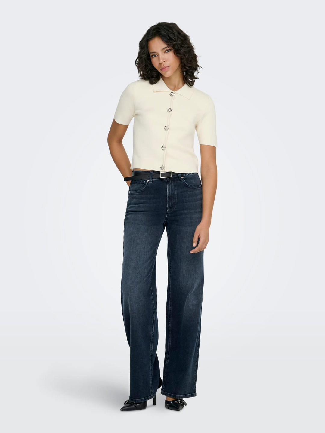 Only madison wide fit jeans – dames - Blue Denim - L34