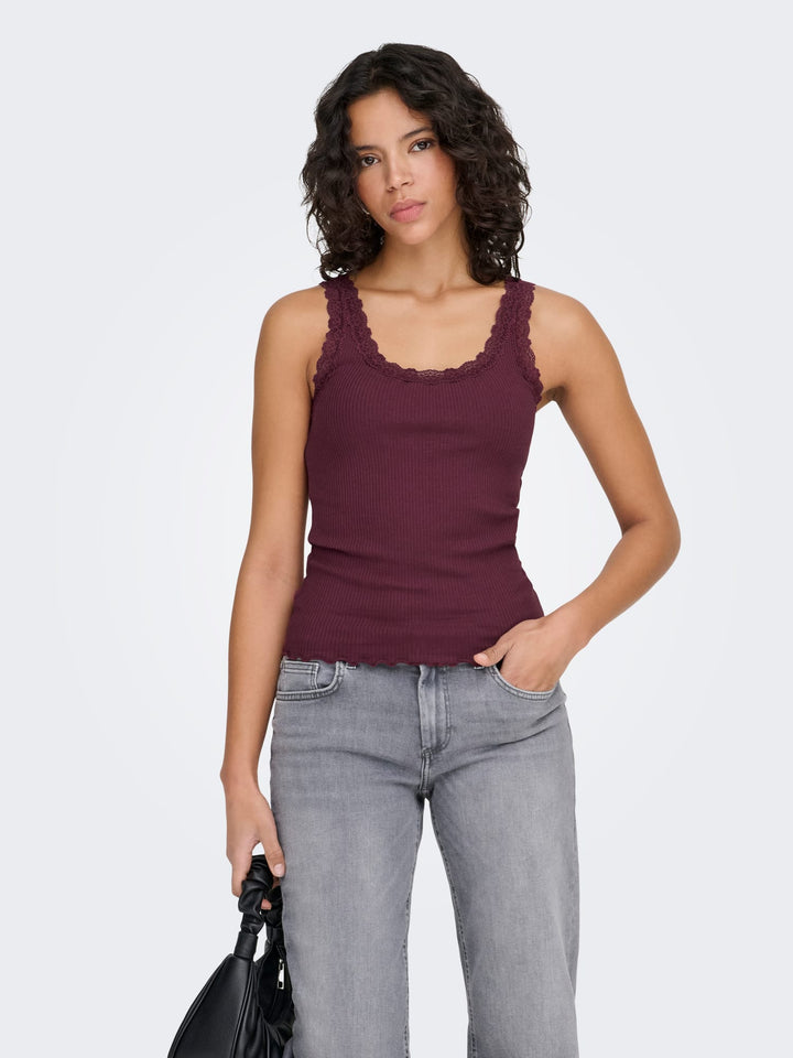 Only 15345994 sara singlet bordeaux – dames
