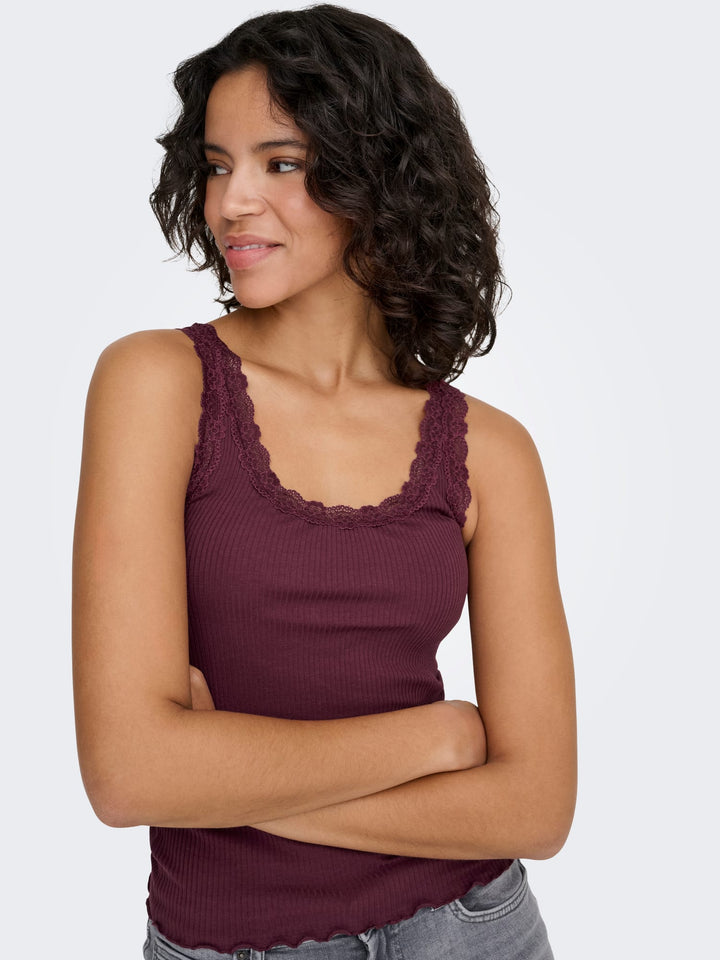 Only 15345994 sara singlet bordeaux – dames