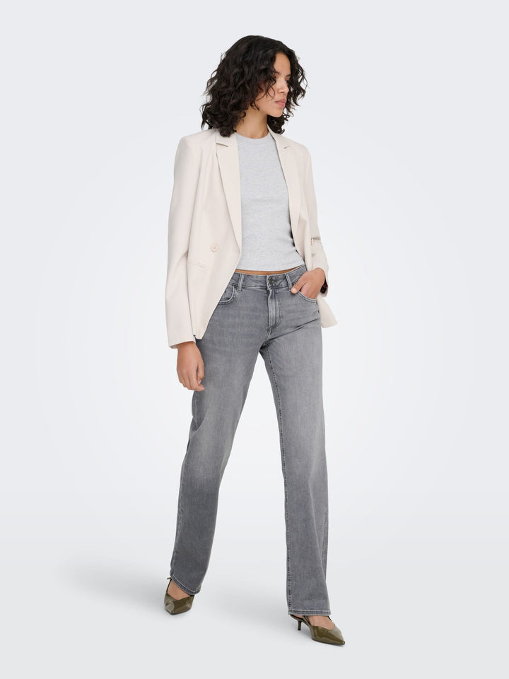 Only 15366854 blush jeans regular-straight fit dames - Grey Denim - L30
