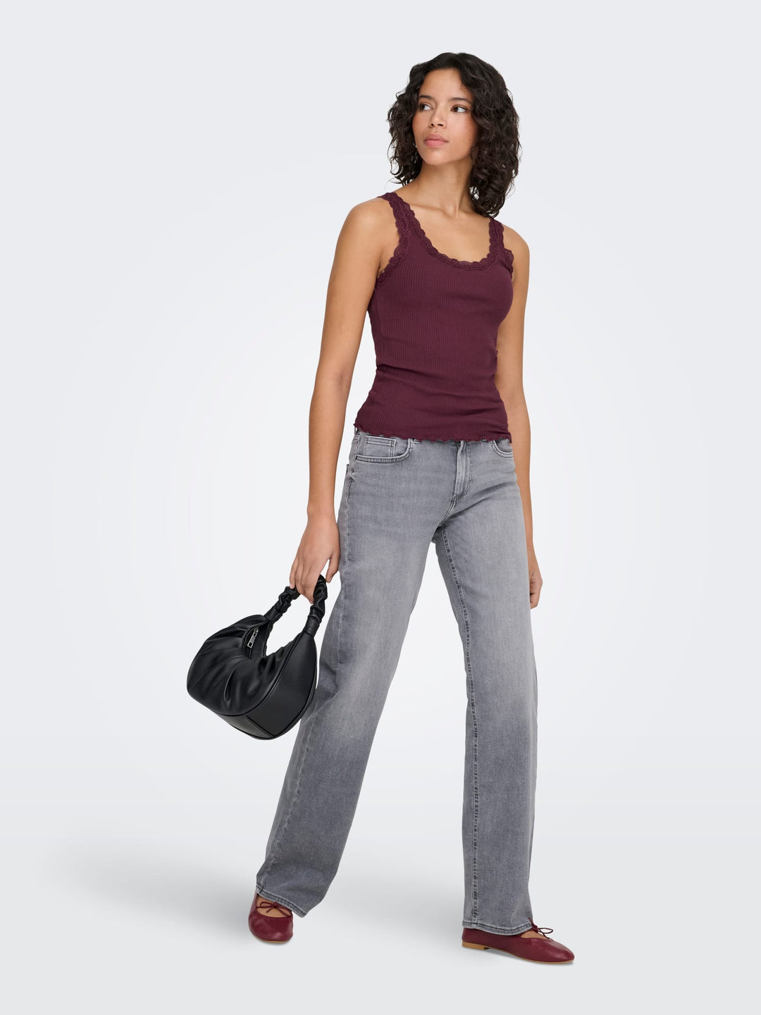 Only 15345994 sara singlet bordeaux – dames