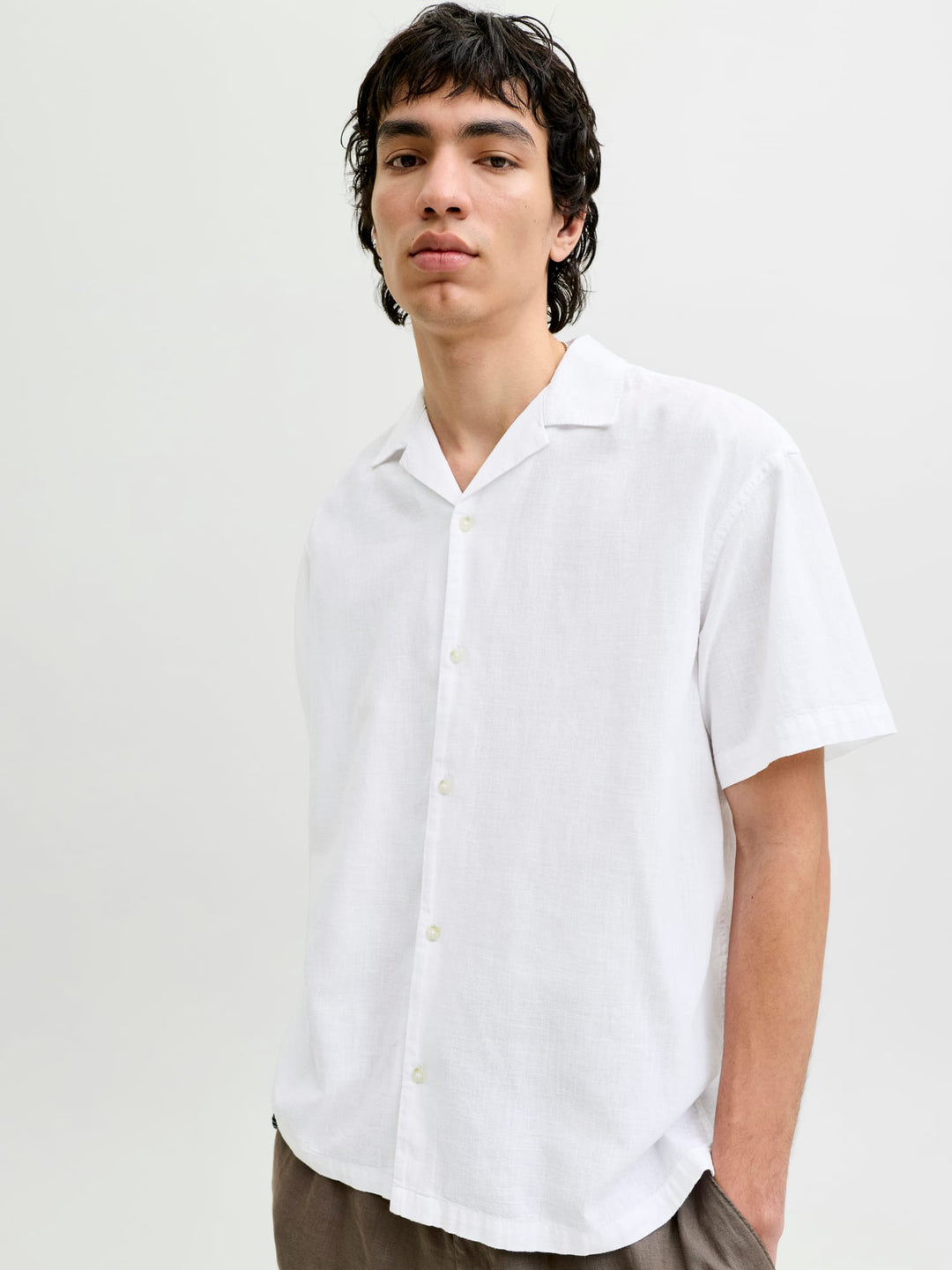 Jack & Jones Summer Resort overhemd – heren - Off-white