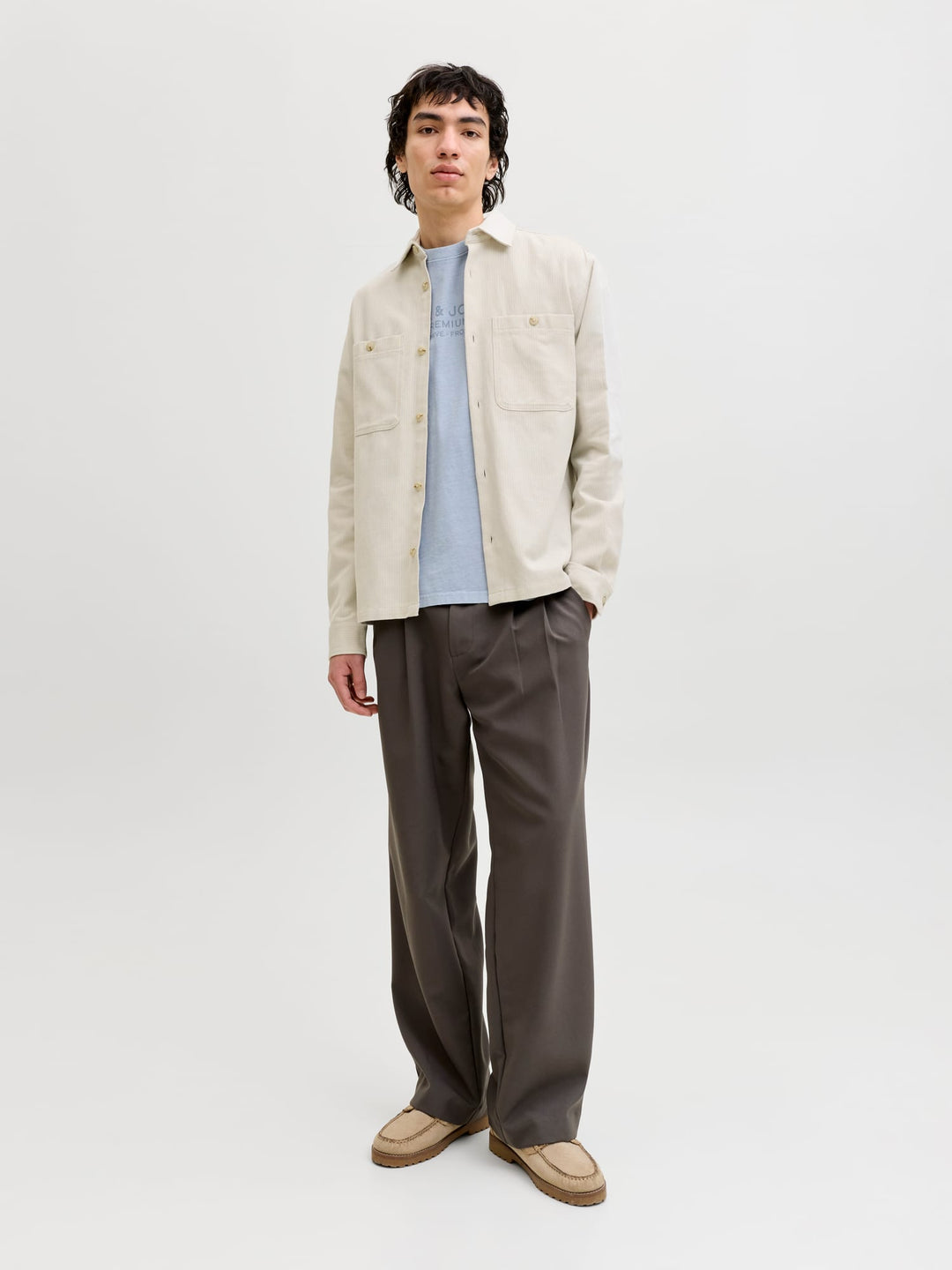 Jack & Jones 12291955 Rayle overhemd l/m ecru dessin – heren