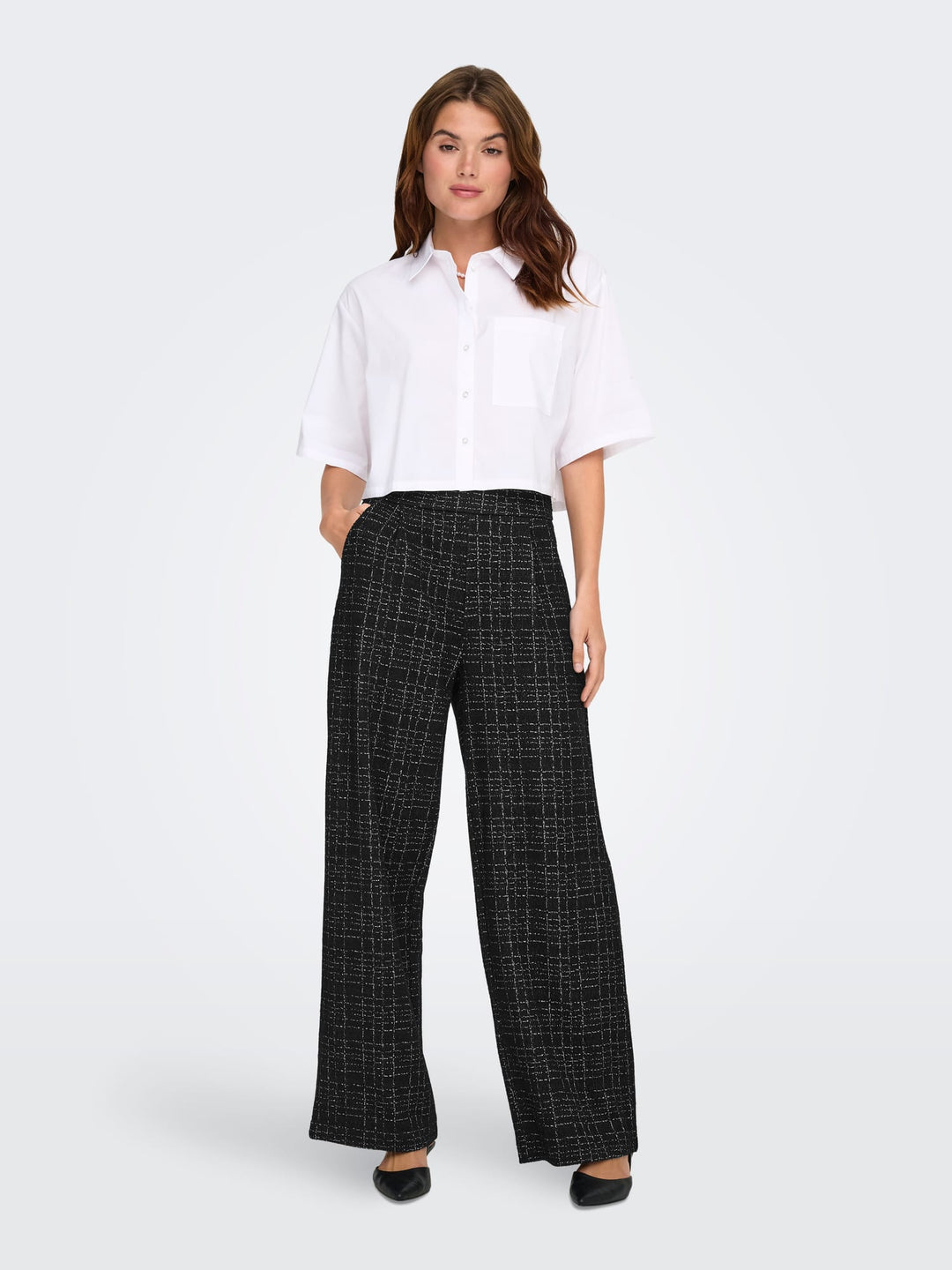 jacqueline de yong 15355928 Dorit lange broek dames zwart dessin - L32