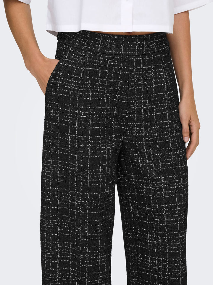 jacqueline de yong 15355928 Dorit lange broek dames zwart dessin - L32