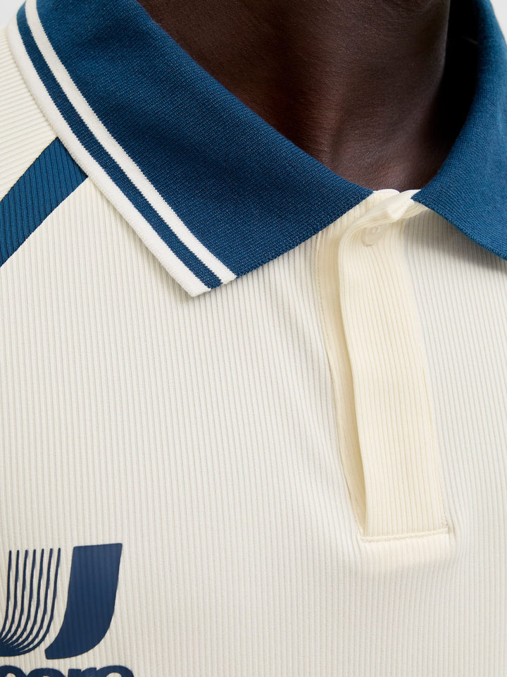 Jack &amp; Jones 12293062 Club ribbed polo k/m wit dessin – heren
