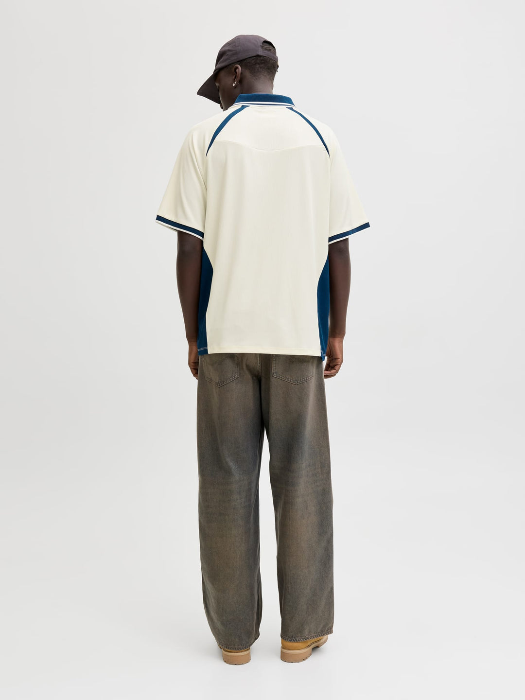 Jack &amp; Jones 12293062 Club ribbed polo k/m wit dessin – heren