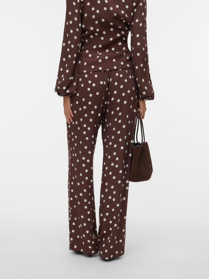 VERO MODA 10347961 Elisa lange broek dames bruin dessin