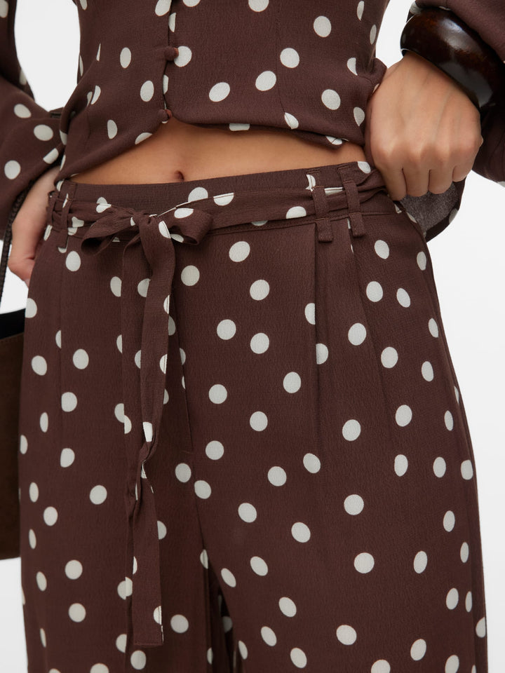 VERO MODA 10347961 Elisa lange broek dames bruin dessin