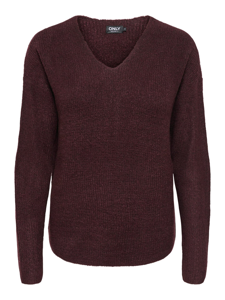 Only Camilla V-Hals trui bordeaux – dames