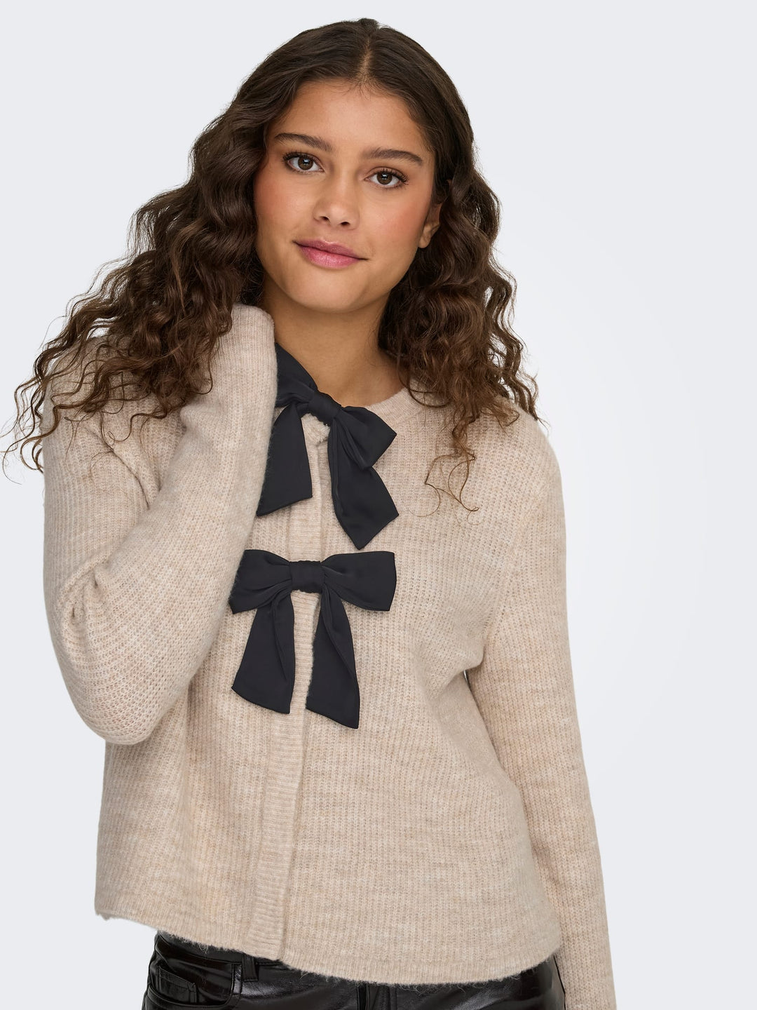 Jacqueline de Yong Jolene vest gebreid dames – beige