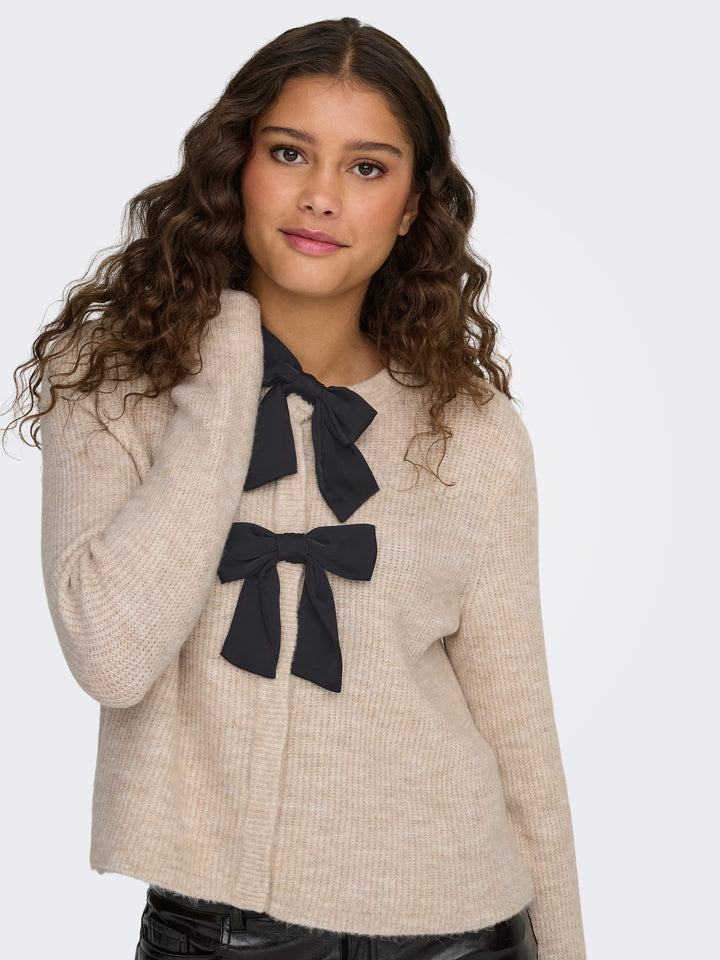Jacqueline de Yong Jolene vest gebreid dames – beige