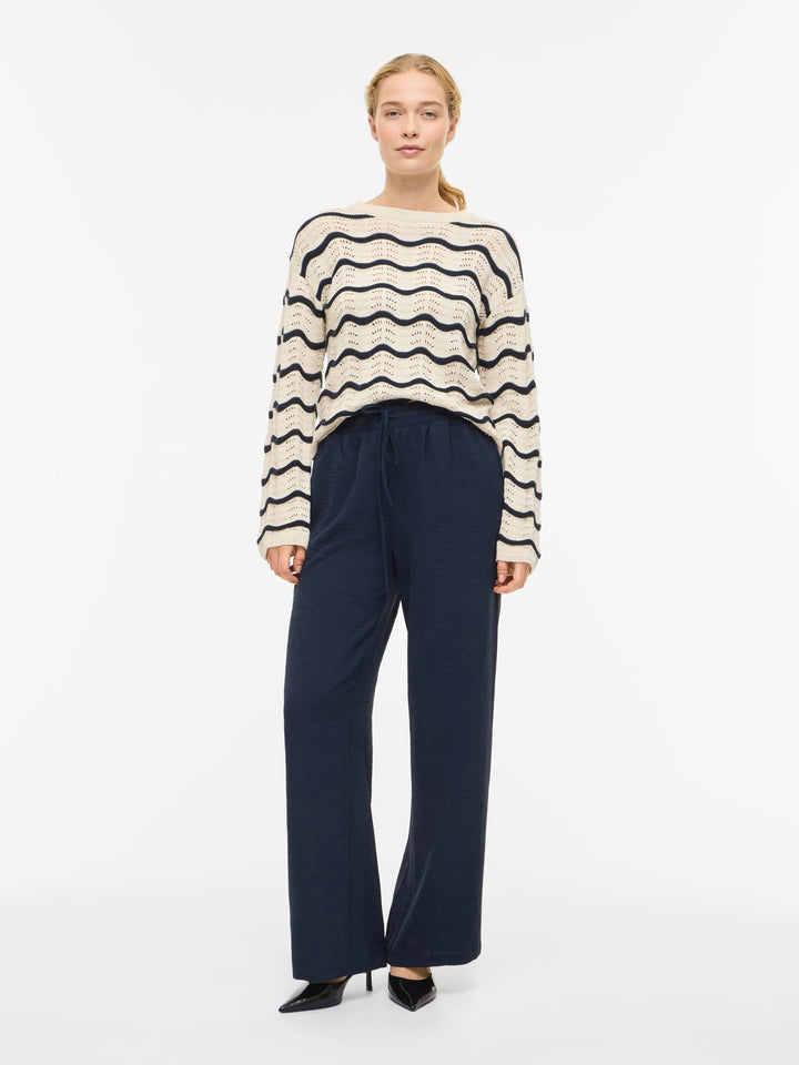 Vila 14112812 Wave trui ecru dessin – dames