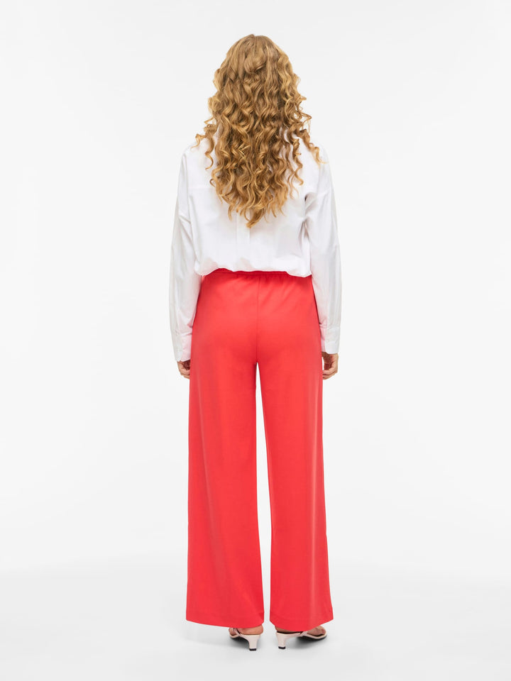 Vila Clua lange broek dames koraal rood – wijde pijpen