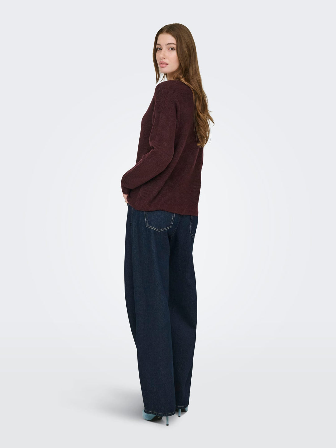 Only Camilla V-Hals trui bordeaux – dames
