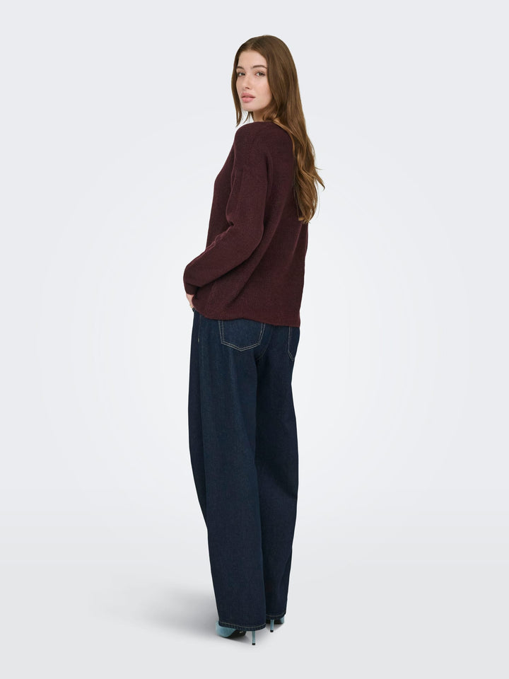 Only Camilla V-Hals trui bordeaux – dames