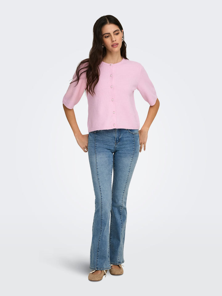Jacqueline de Yong 15363310 Rue vest gebreid dames - Licht Roze