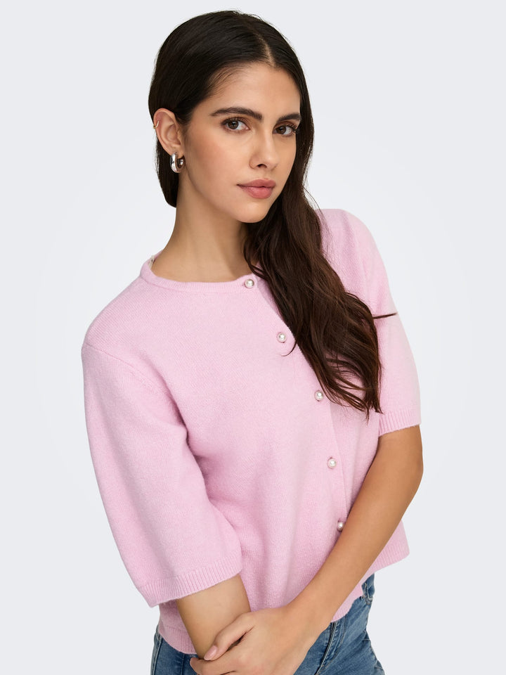 Jacqueline de Yong 15363310 Rue vest gebreid dames - Licht Roze