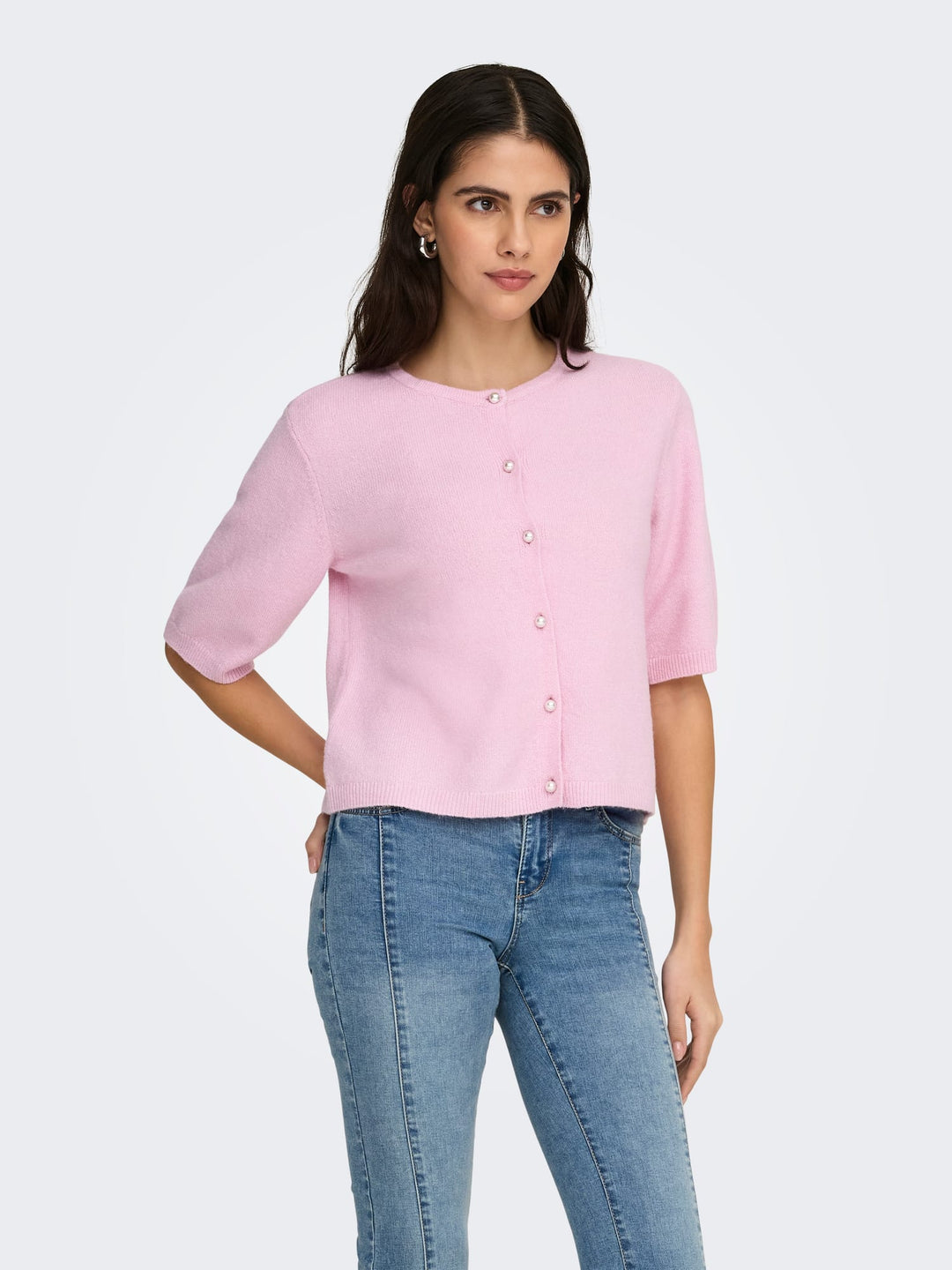 Jacqueline de Yong 15363310 Rue vest gebreid dames - Licht Roze