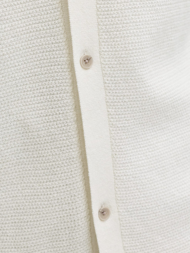 Jack & Jones JJEGEORGE KNIT SHIRT SS SN – heren polo - Off-white