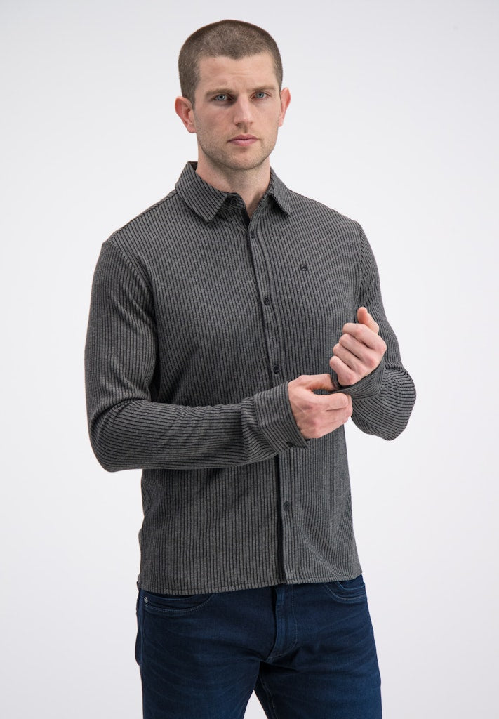 Gabbiano men overhemd l/m grijs dessin – heren