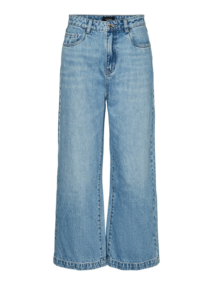 VERO MODA VMKATHY HR WIDE CROPPED JEANS – dames - Blue Denim - L32