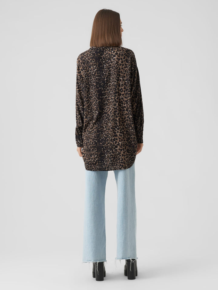 VERO MODA Kittie blouse l/m bruin dessin – dames