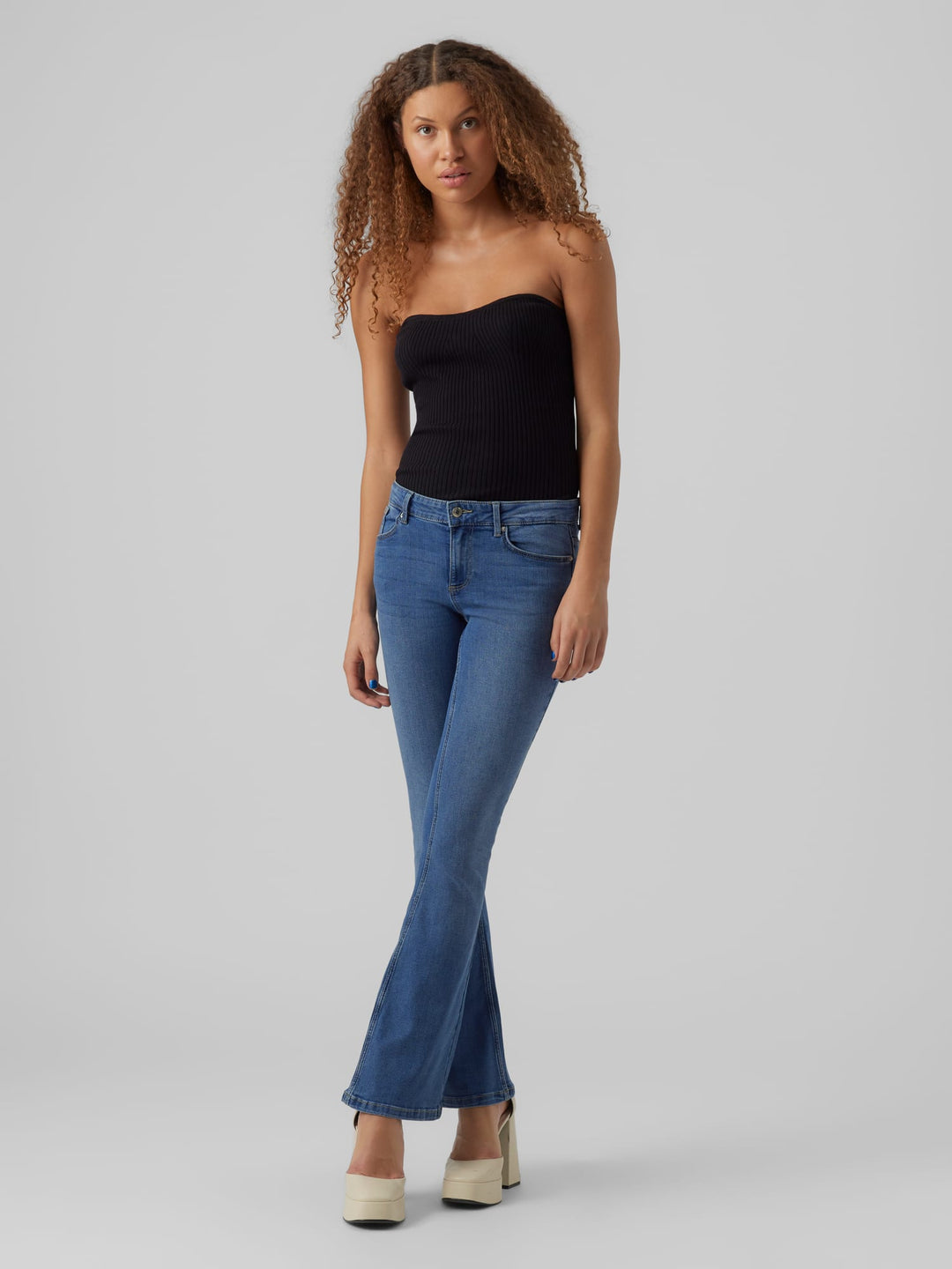 VERO MODA flared jeans dames – 10279177 Scarlet - Blue Denim - L34